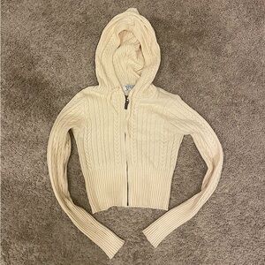 FRANKIE'S BIKINIS aimee cable cloud knit hoodie